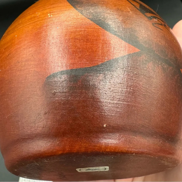 Authentic Mexican Pottery Vase Signed R Galvan Native American Tribal Art - Picture 9 of 15